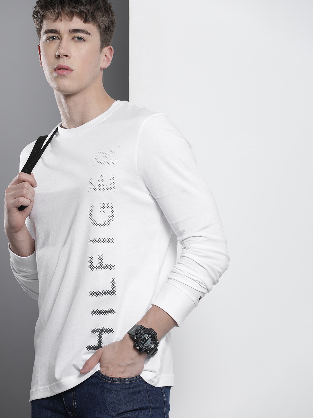 

Tommy Hilfiger Sustainable Typography Placement Print Pure Cotton T-shirt, White