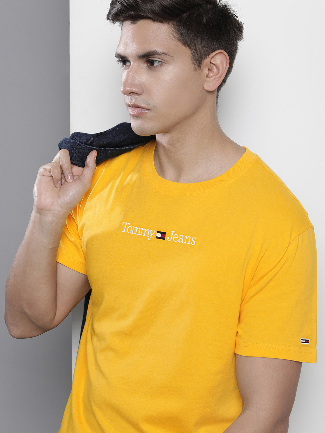 

Tommy Hilfiger Men Sustainable Pure Cotton Solid T-shirt, Yellow