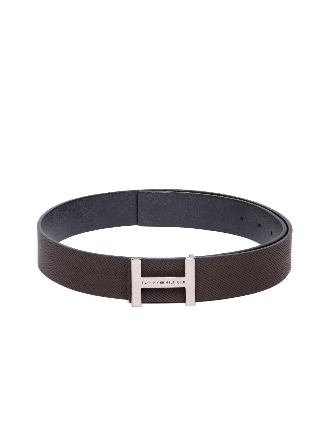 

Tommy Hilfiger Men Printed Leather Formal Belt, Navy blue