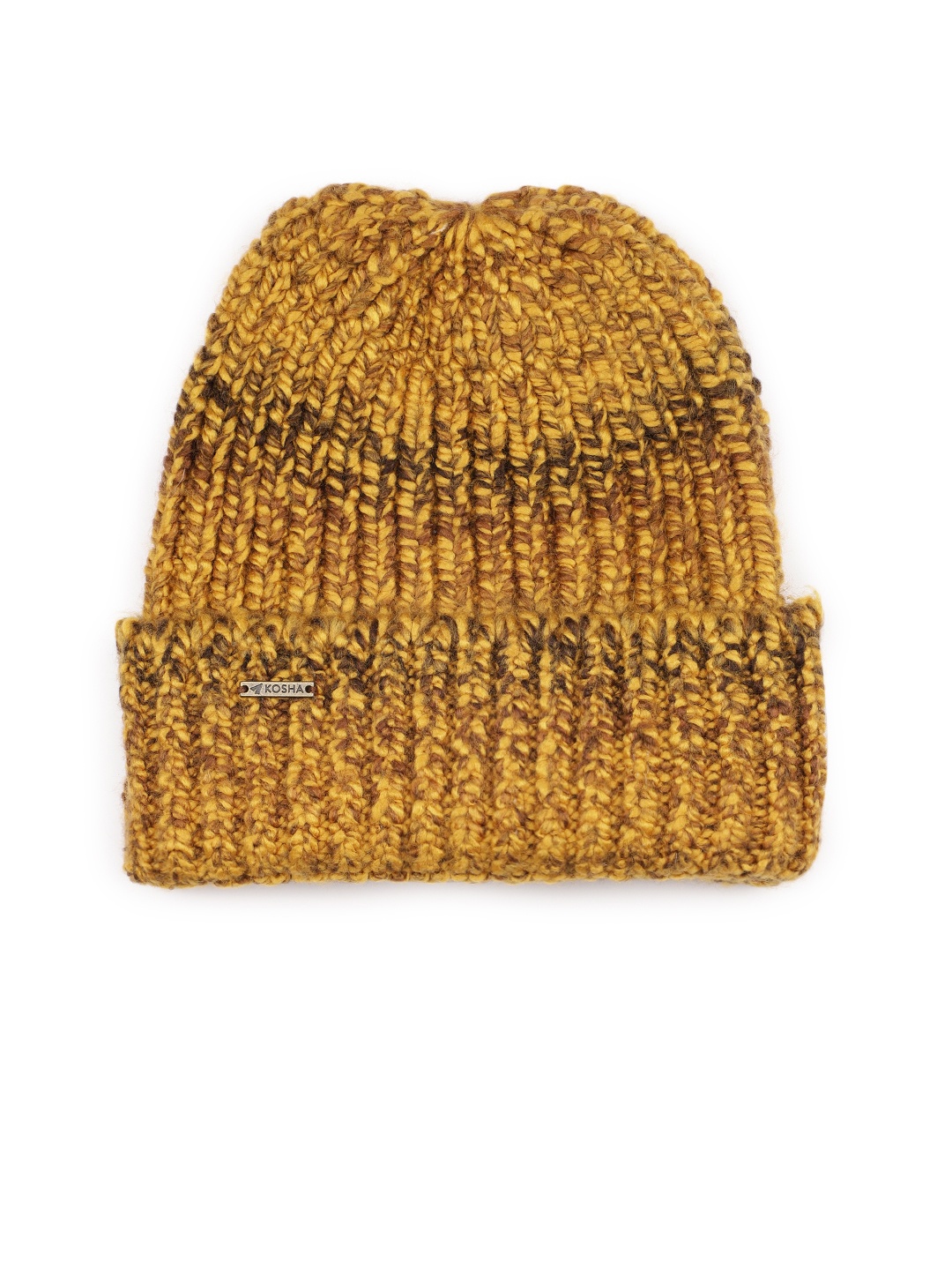 

Kosha Women Yellow & Black Self Design Acrylic Wool Beanie