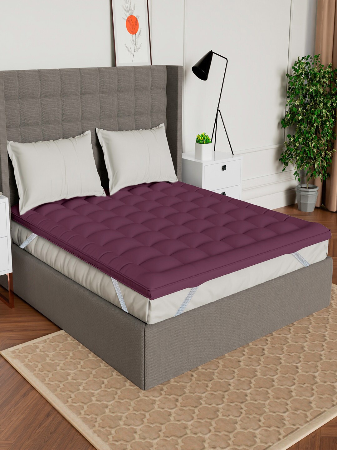 

AVI Microfiber 500 GSM King Bed Mattress Topper, Burgundy