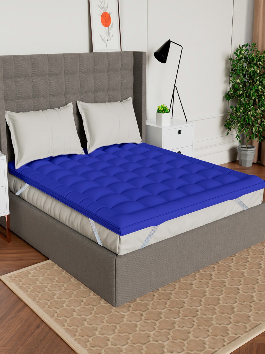 

AVI Mattress 500 GSM Single Bed Mattress Protector, Navy blue