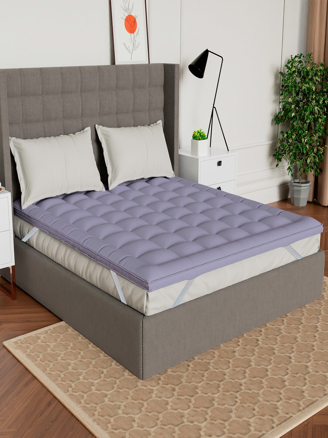 

AVI Microfiber 500 GSM Queen Bed Mattress Topper, Grey
