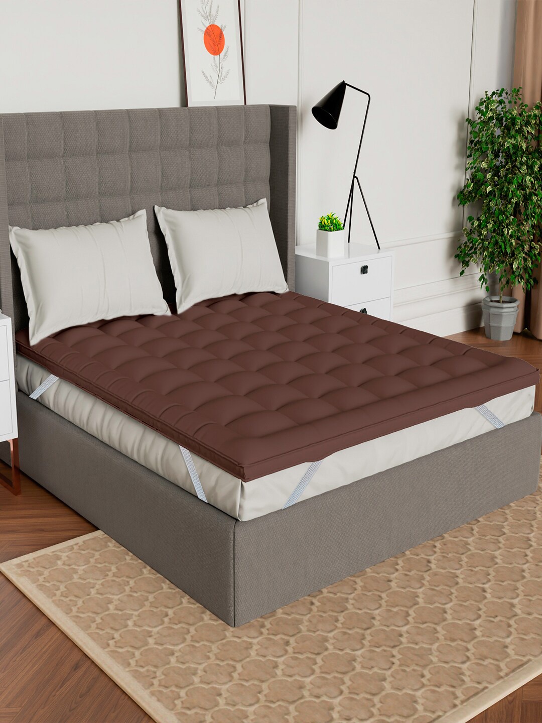 

AVI Microfiber 500 GSM Single Bed Mattress Topper, Brown