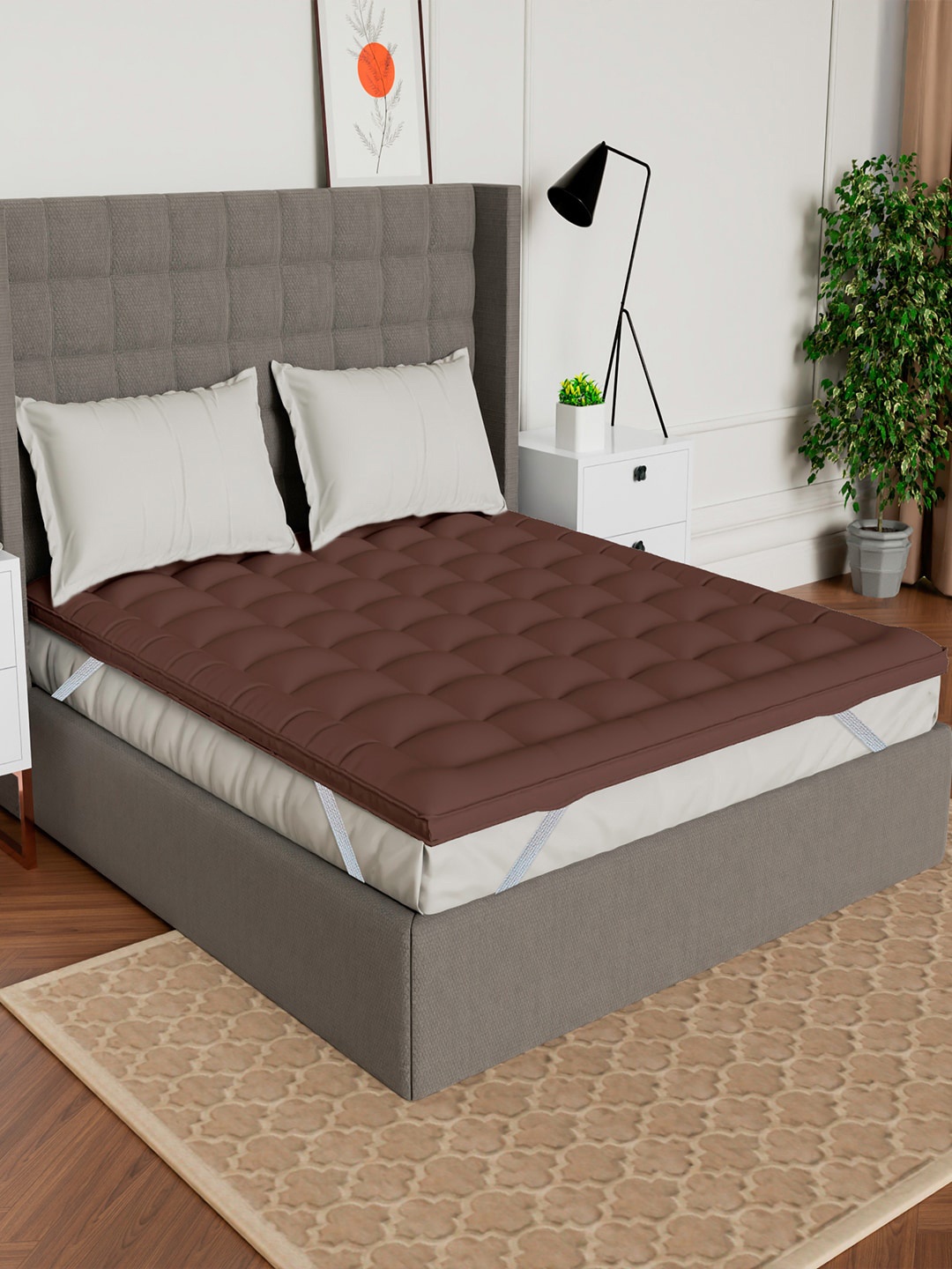 

AVI Brown Microfiber 500 GSM Double Bed Mattress Topper