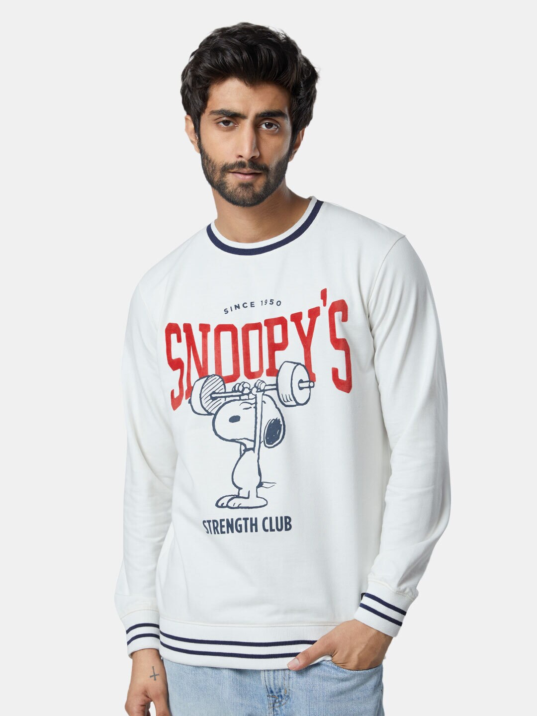 

The Souled Store Men Snoopy Printed Pullover Sweatshirt, White