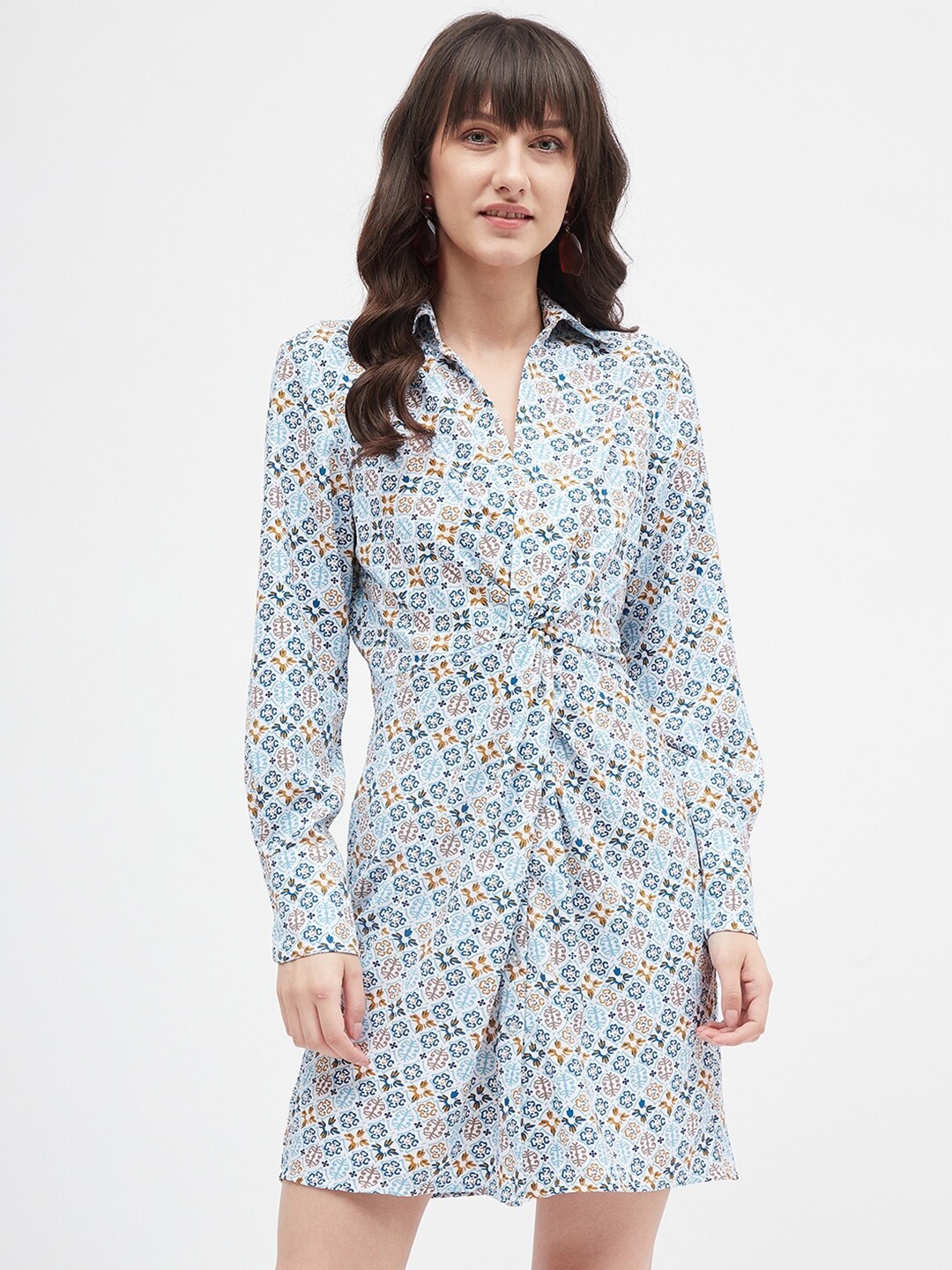 

Kibo Floral Shirt Dress, White