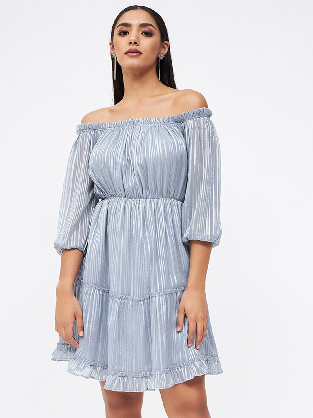 

Kibo Striped Off-Shoulder Dress, Blue