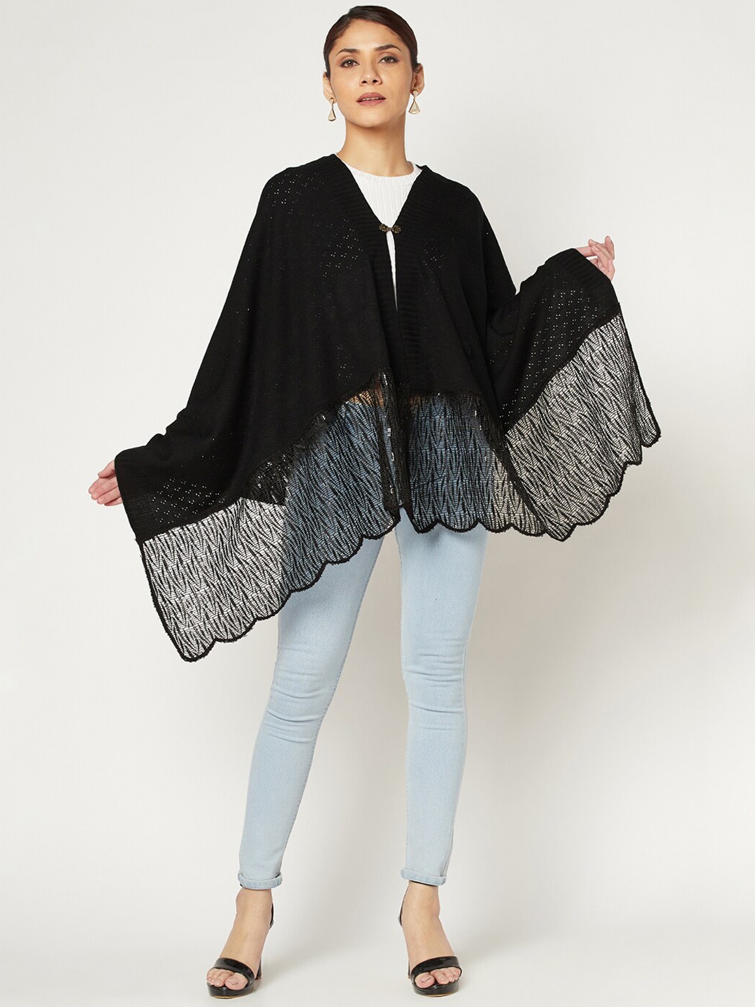 

Knitstudio Women Black Shawl