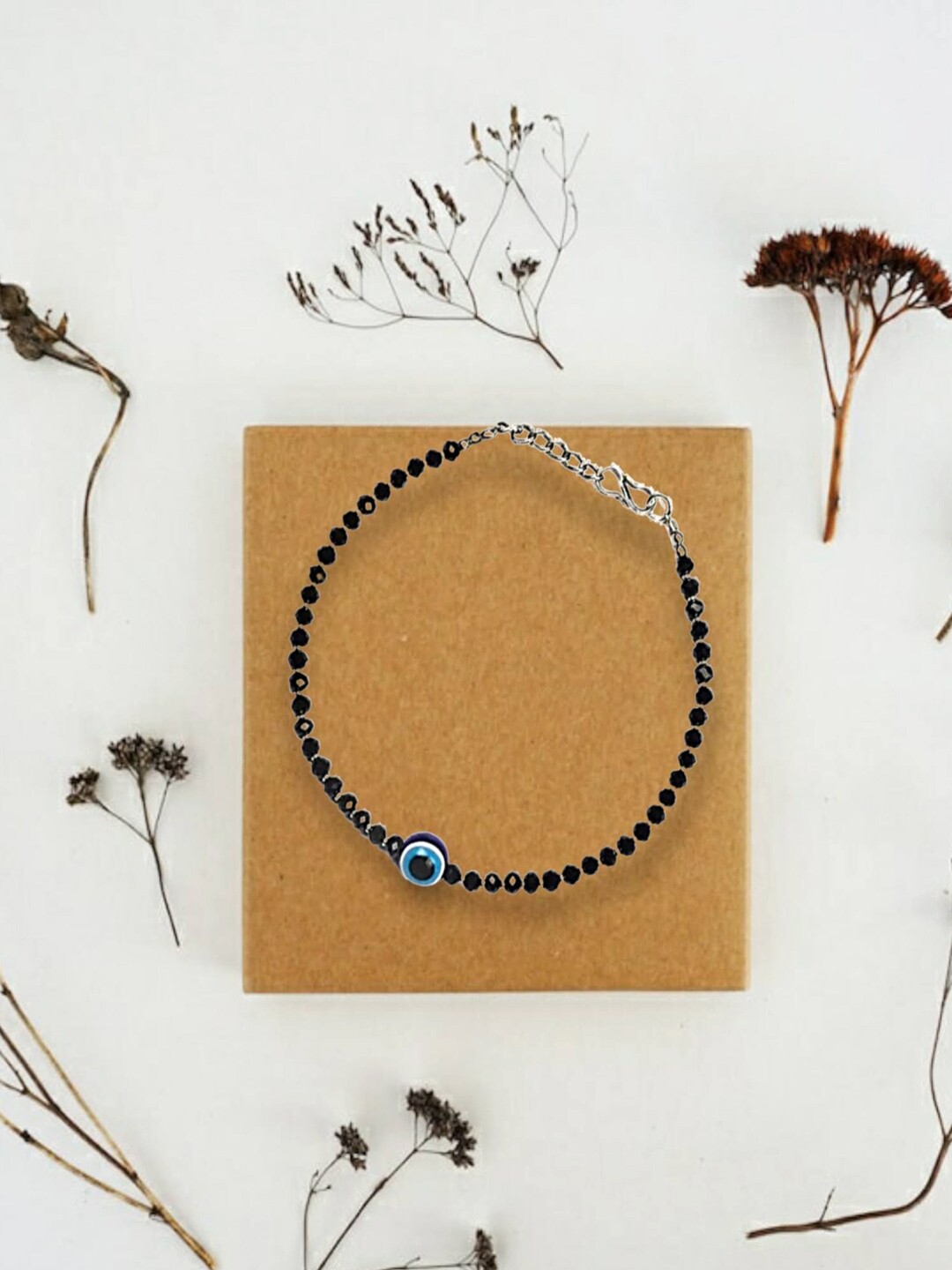 

Proplady Women Pearls Oxidised Silver-Plated Charm Bracelet