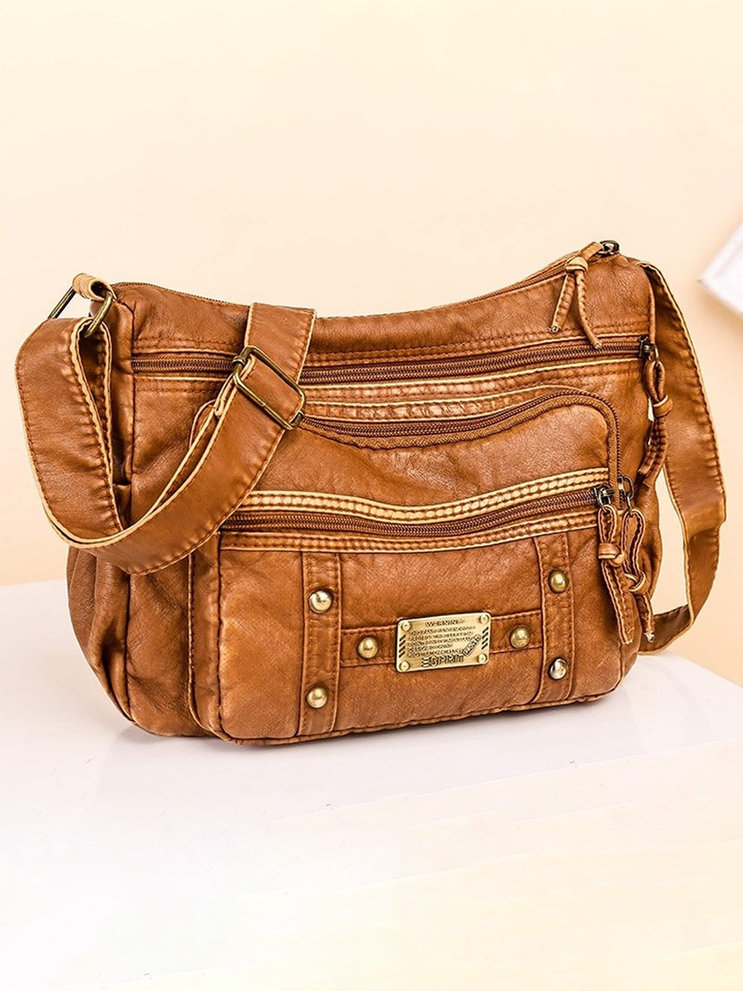 

Diva Dale Brown PU Oversized Shopper Sling Bag
