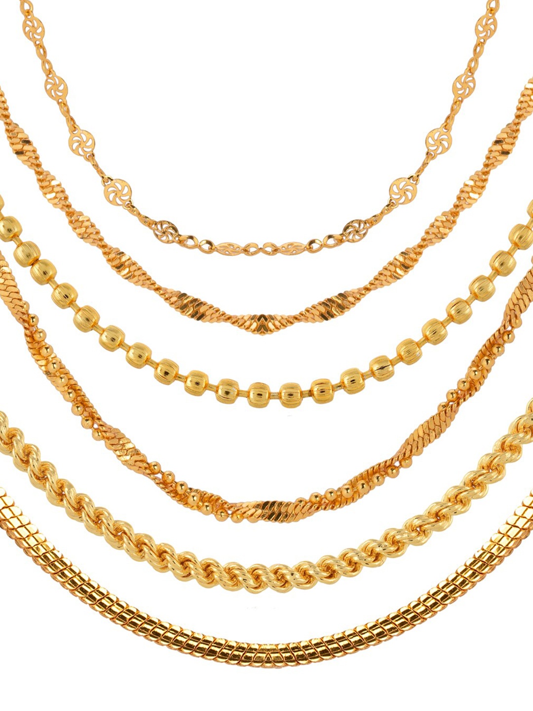 

AanyaCentric Pack Of 6 Brass Gold Plated Chain