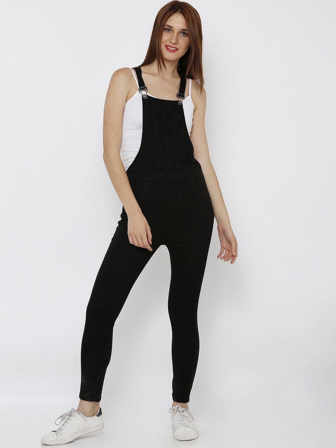 

Kraus Jeans Solid Denim Skinny Fit Dungaree, Black