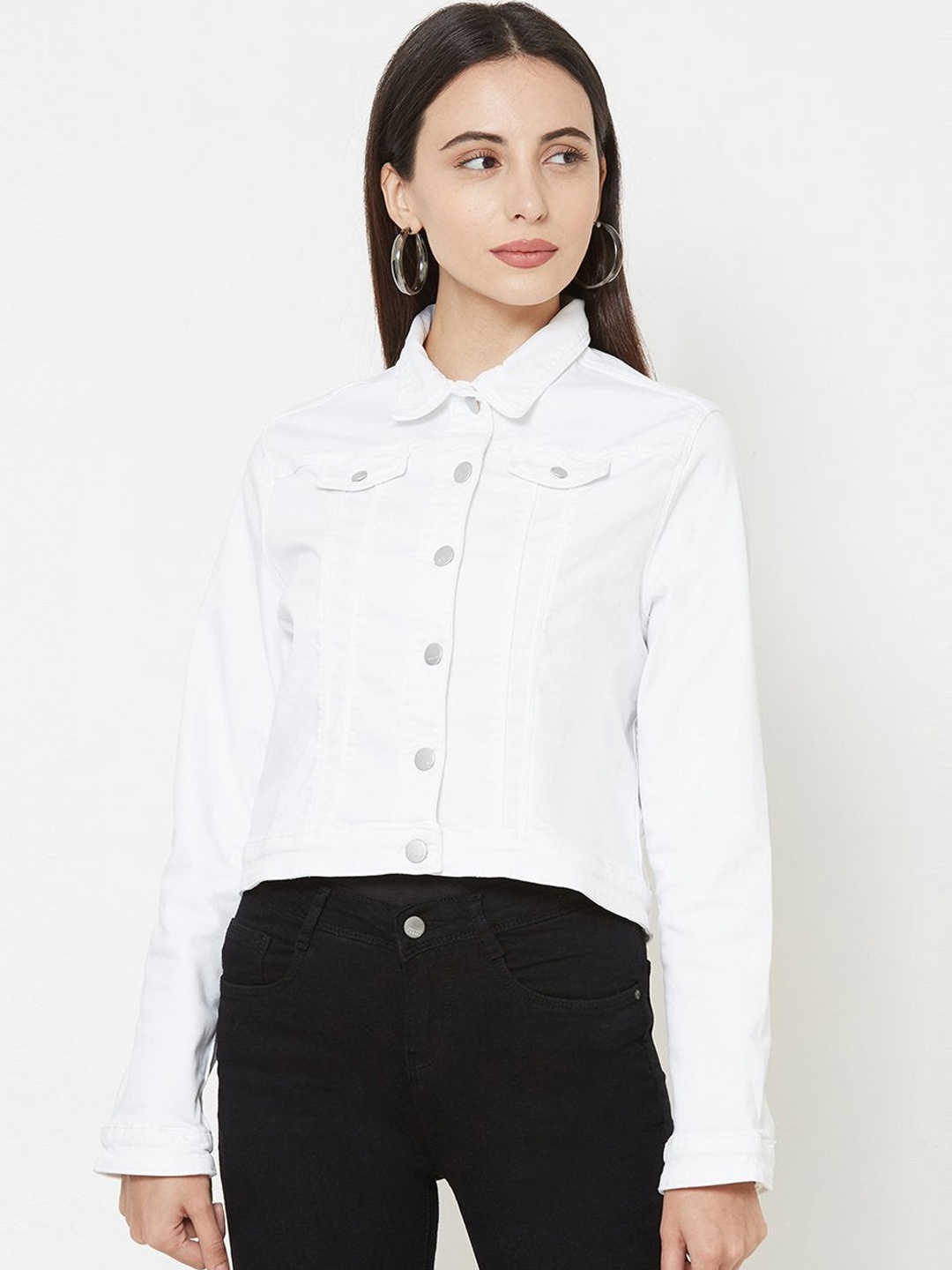 

Kraus Jeans Women Crop Denim Jacket, White