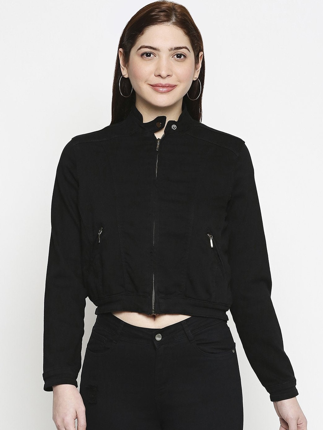 

Kraus Jeans Women Crop Tailored Jacket, Black