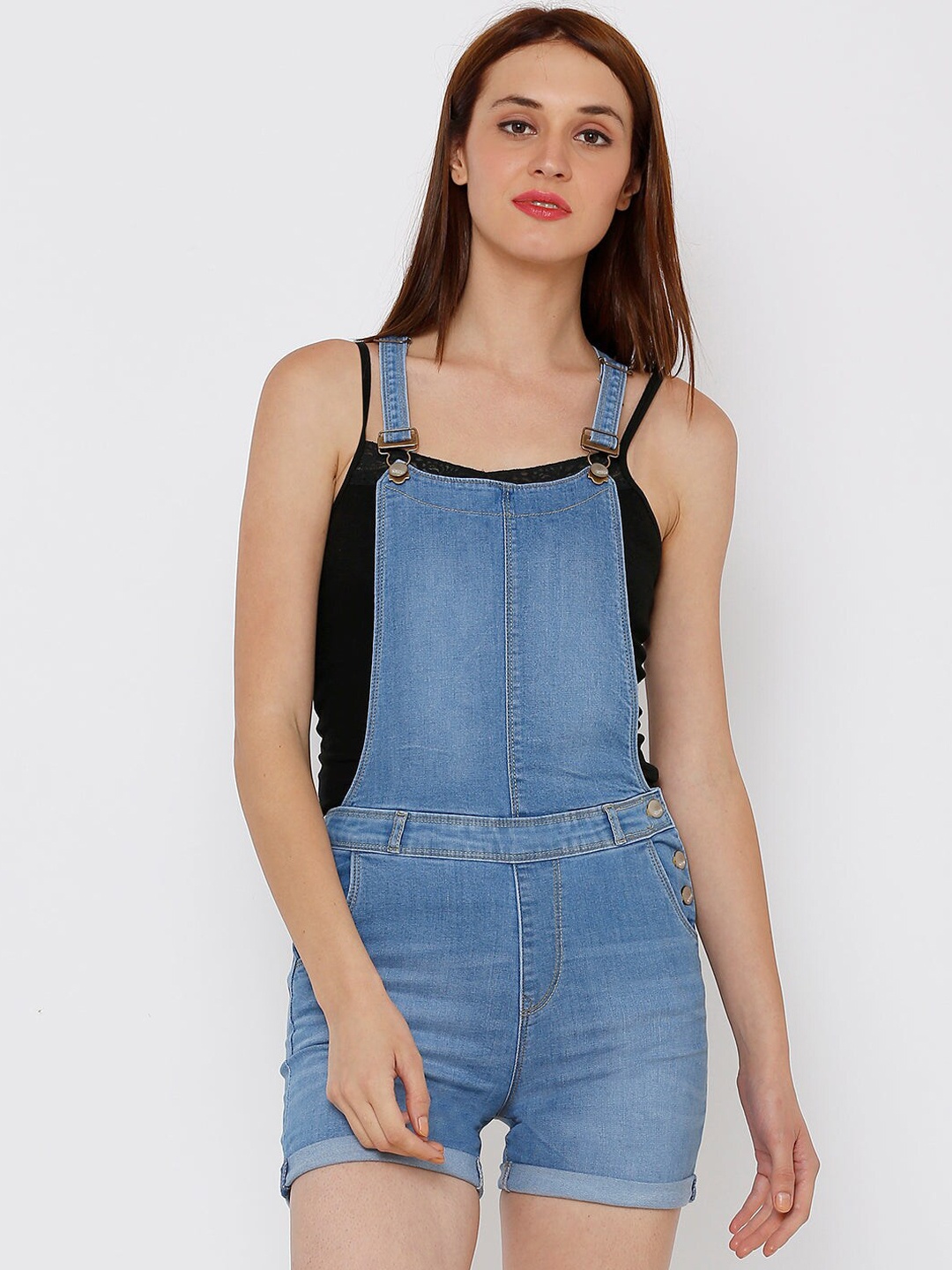 

Kraus Jeans Women Skinny Fit Denim Dungarees, Blue