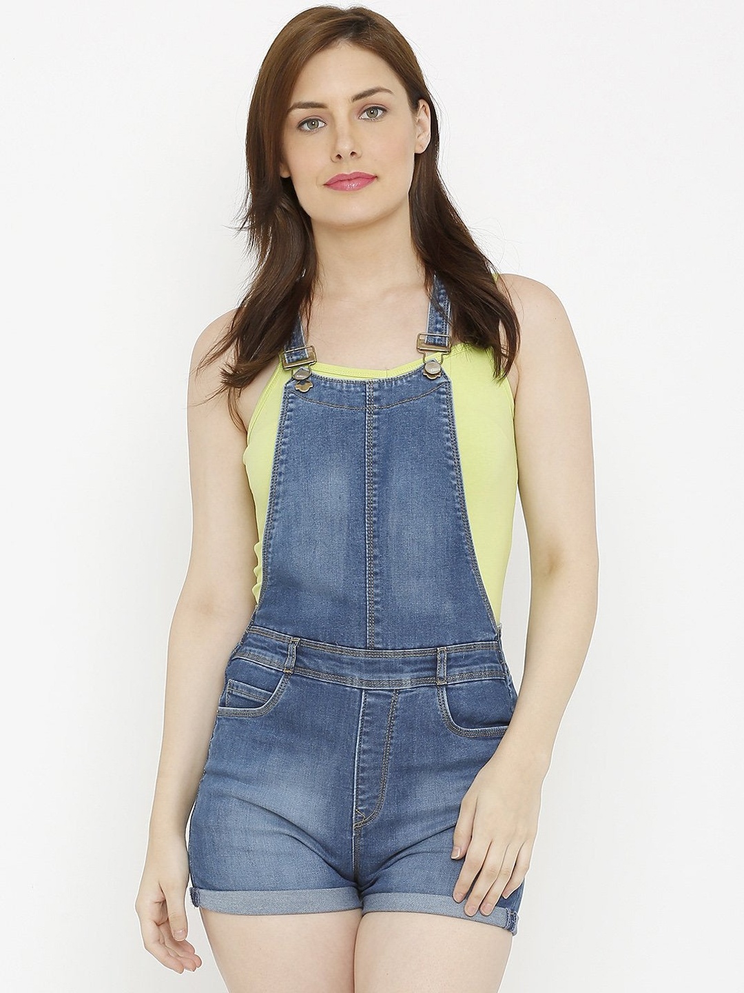 

Kraus Jeans Women Skinny Fit Denim Dungaree, Blue