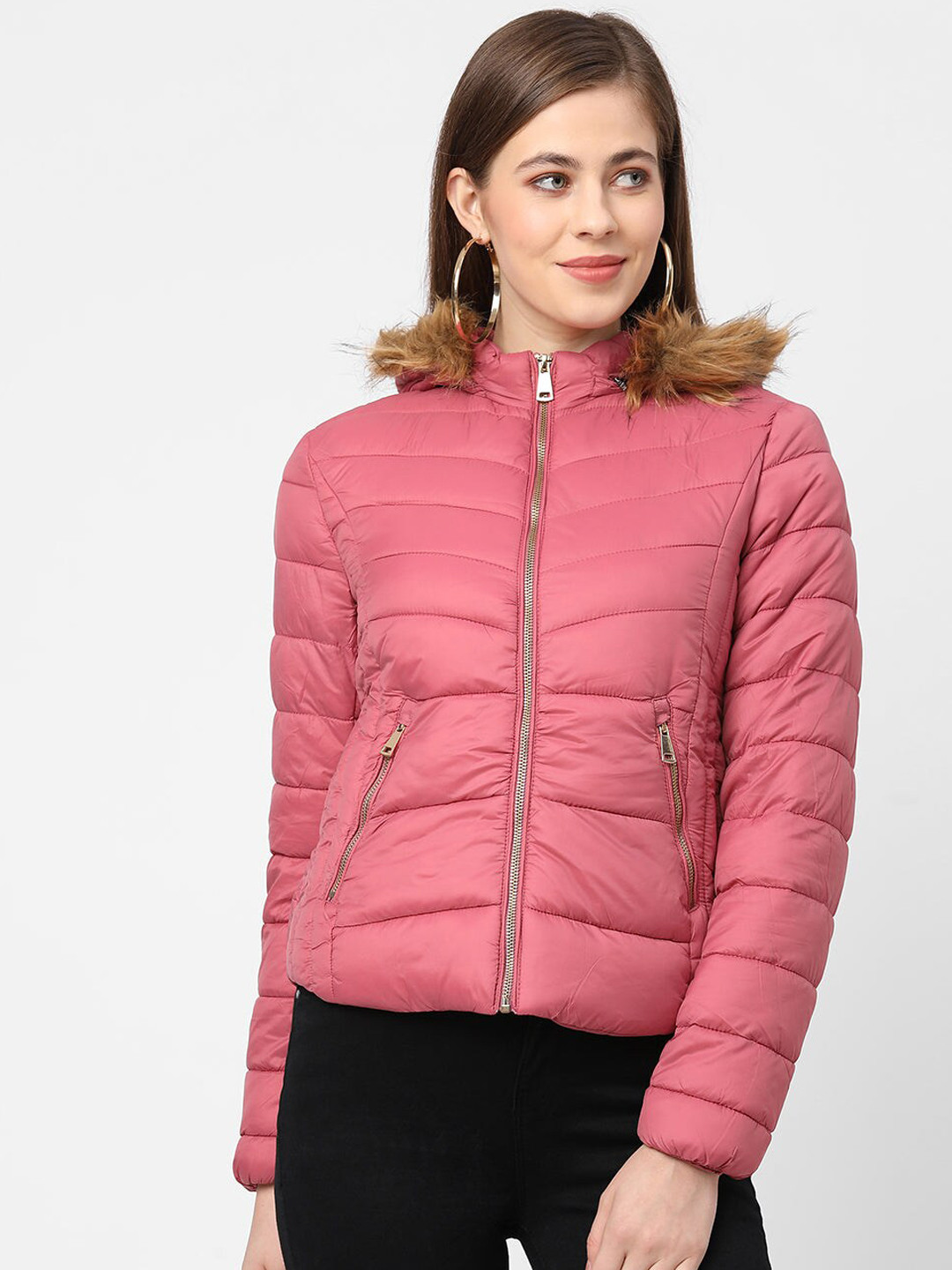 

Kraus Jeans Women Puffer Jacket, Pink