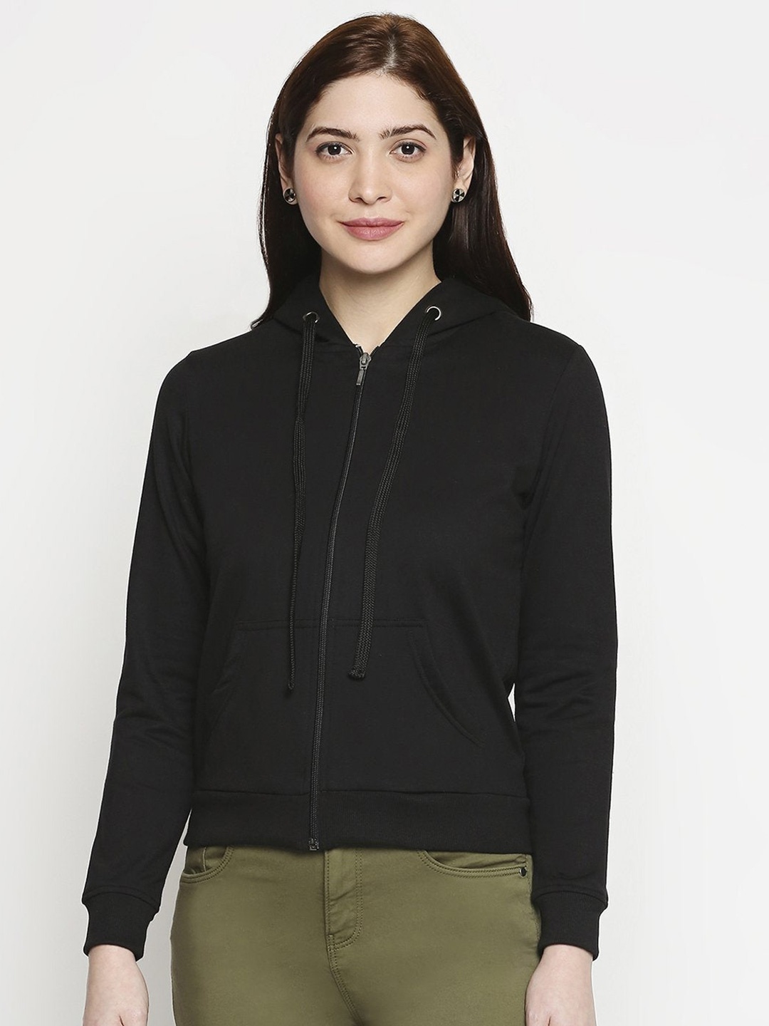 

Kraus Jeans Women Black Hooded Sweatshirt