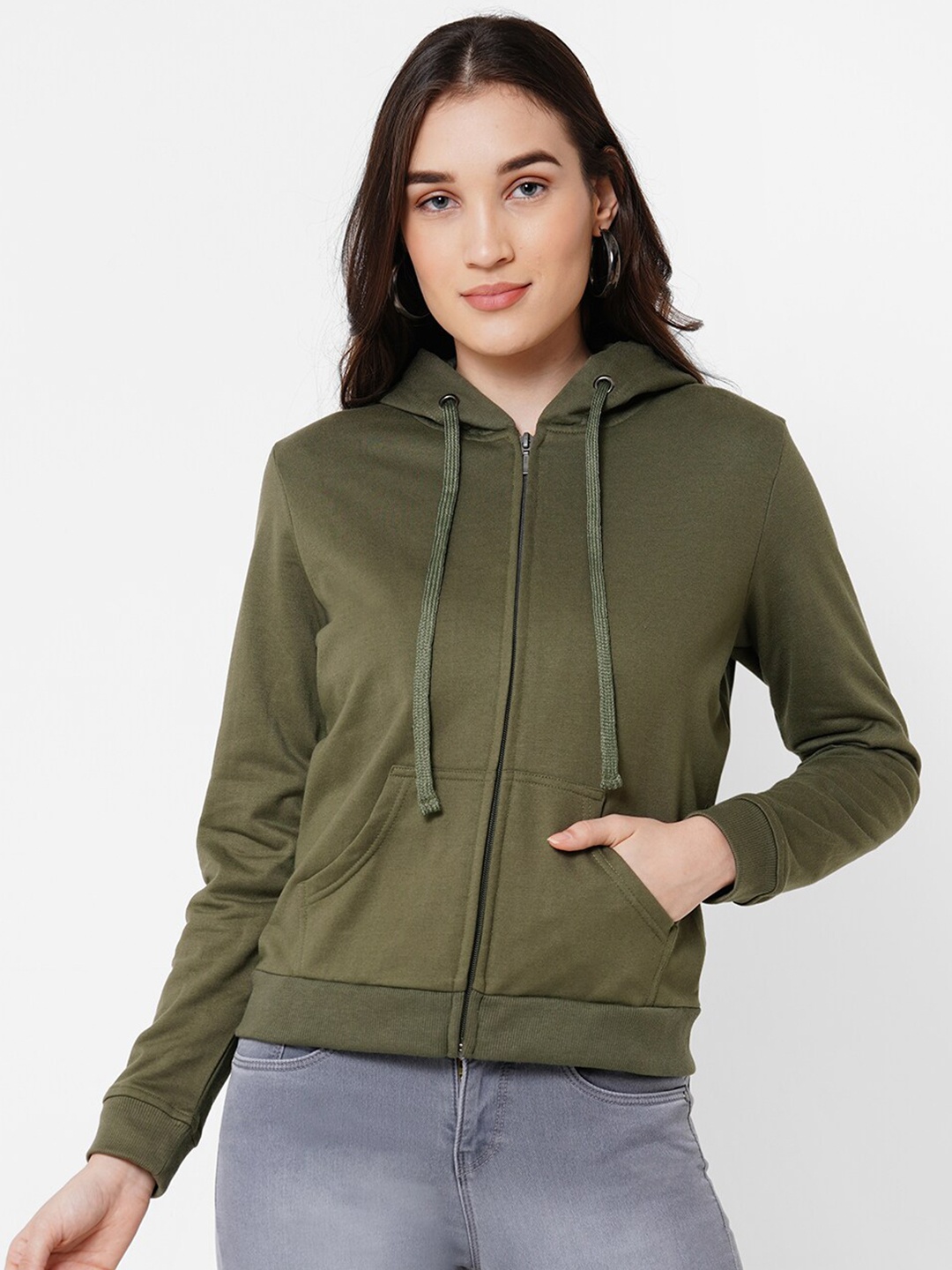 

Kraus Jeans Women Hooded Sweatshirt, Olive