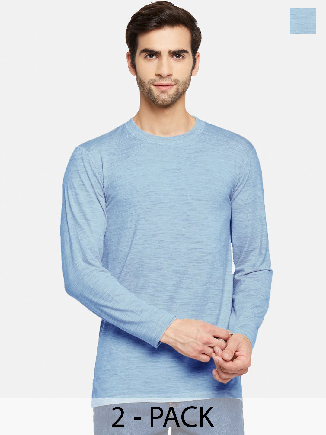 

Kosha Men Pack of 2 Merino Wool & Bamboo Thermal Top, Blue