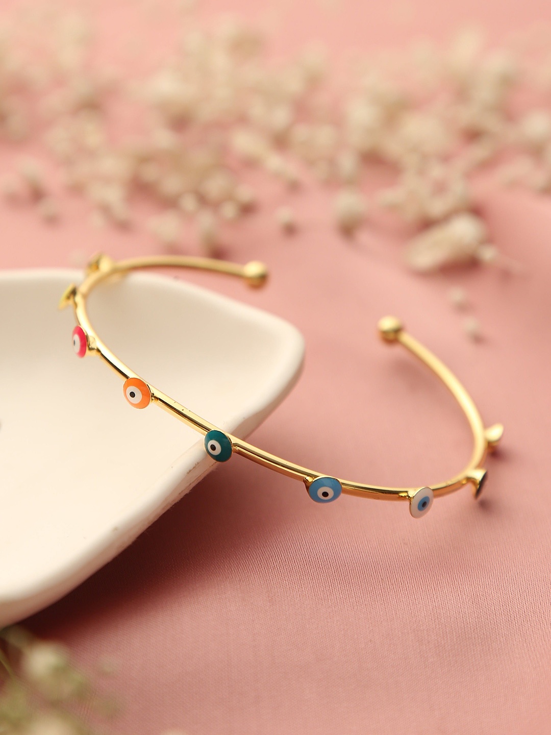 

Klissaa Gold-Plated Evil Eye Cuff Bangle