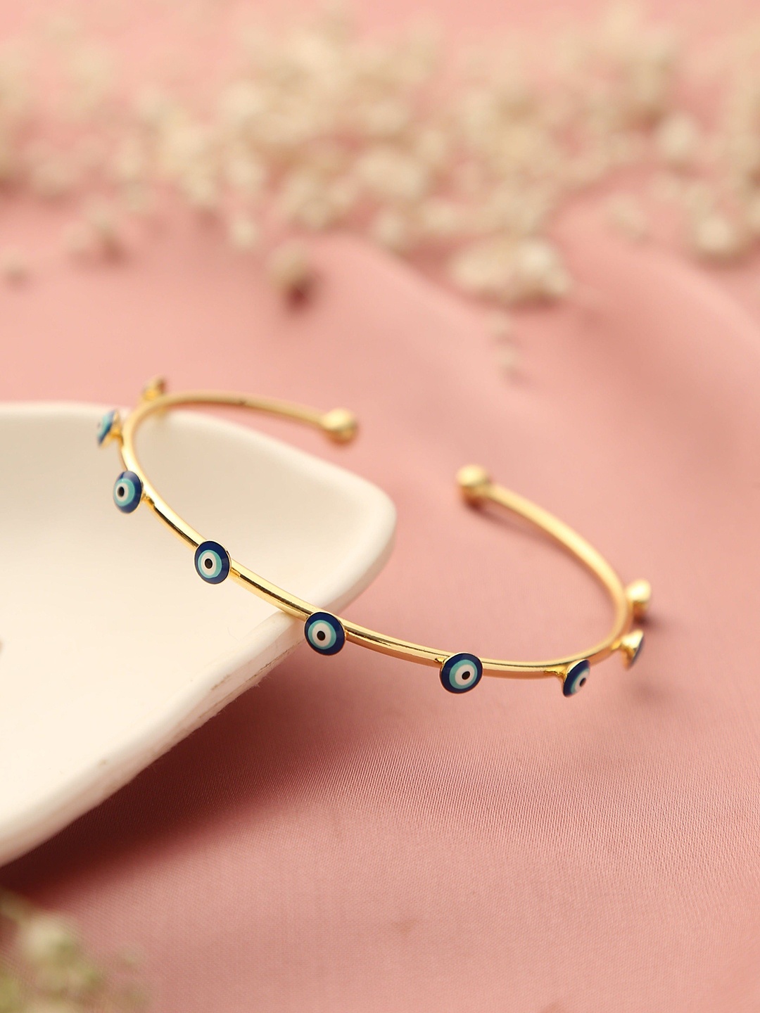 

Klissaa Gold-Plated Stone-Studded Designed Bangle