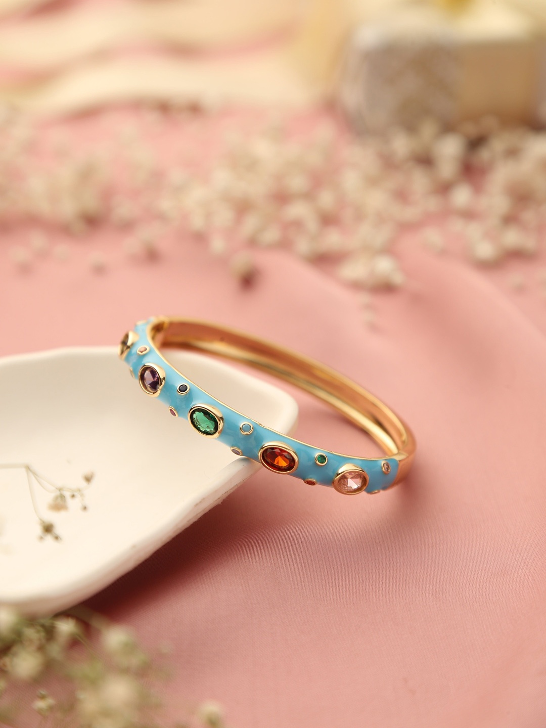 

Klissaa Gold-Plated & Stone-Studded Bangles