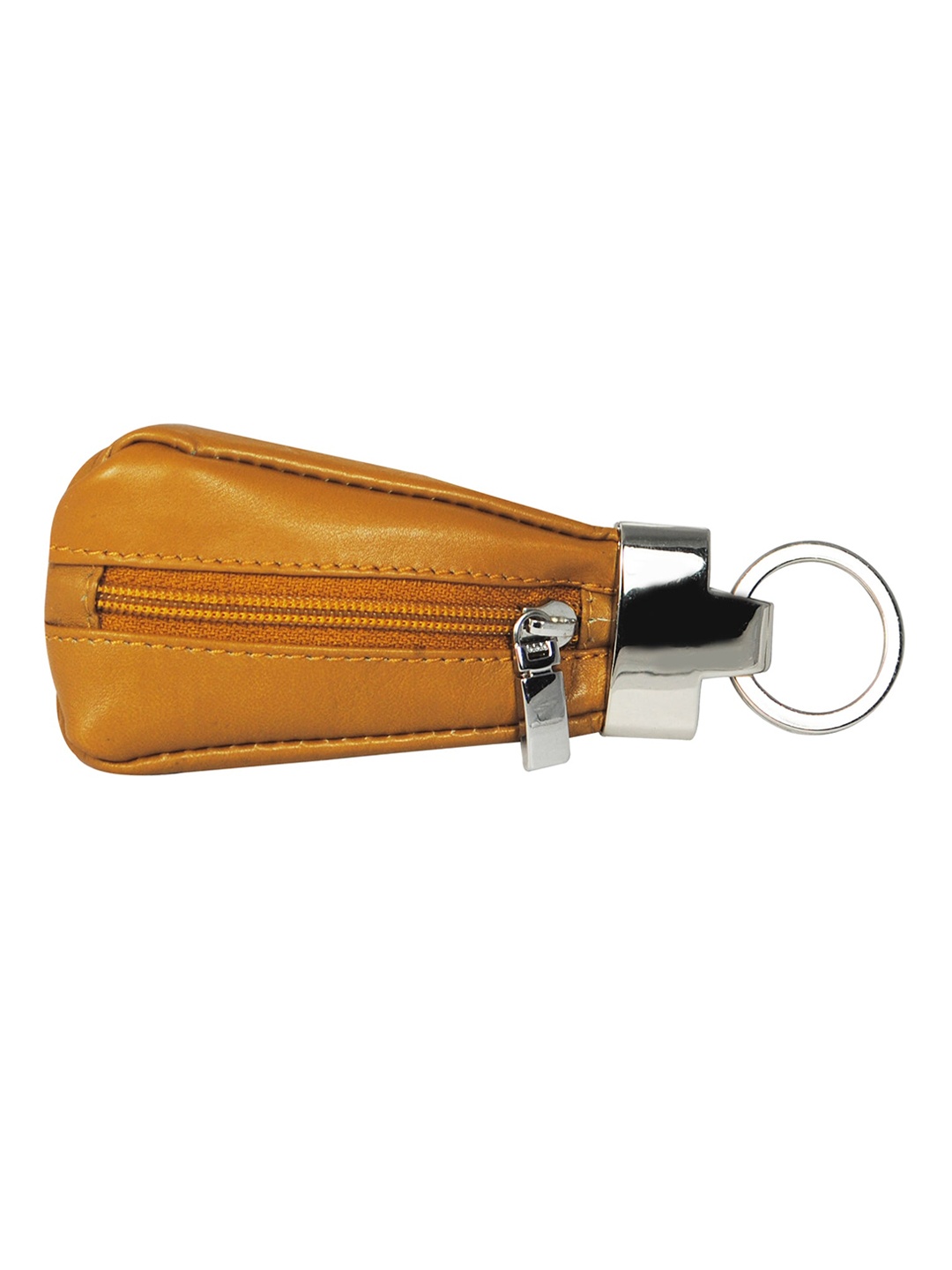 

CALFNERO Textured Genuine Leather Key chain, Mustard