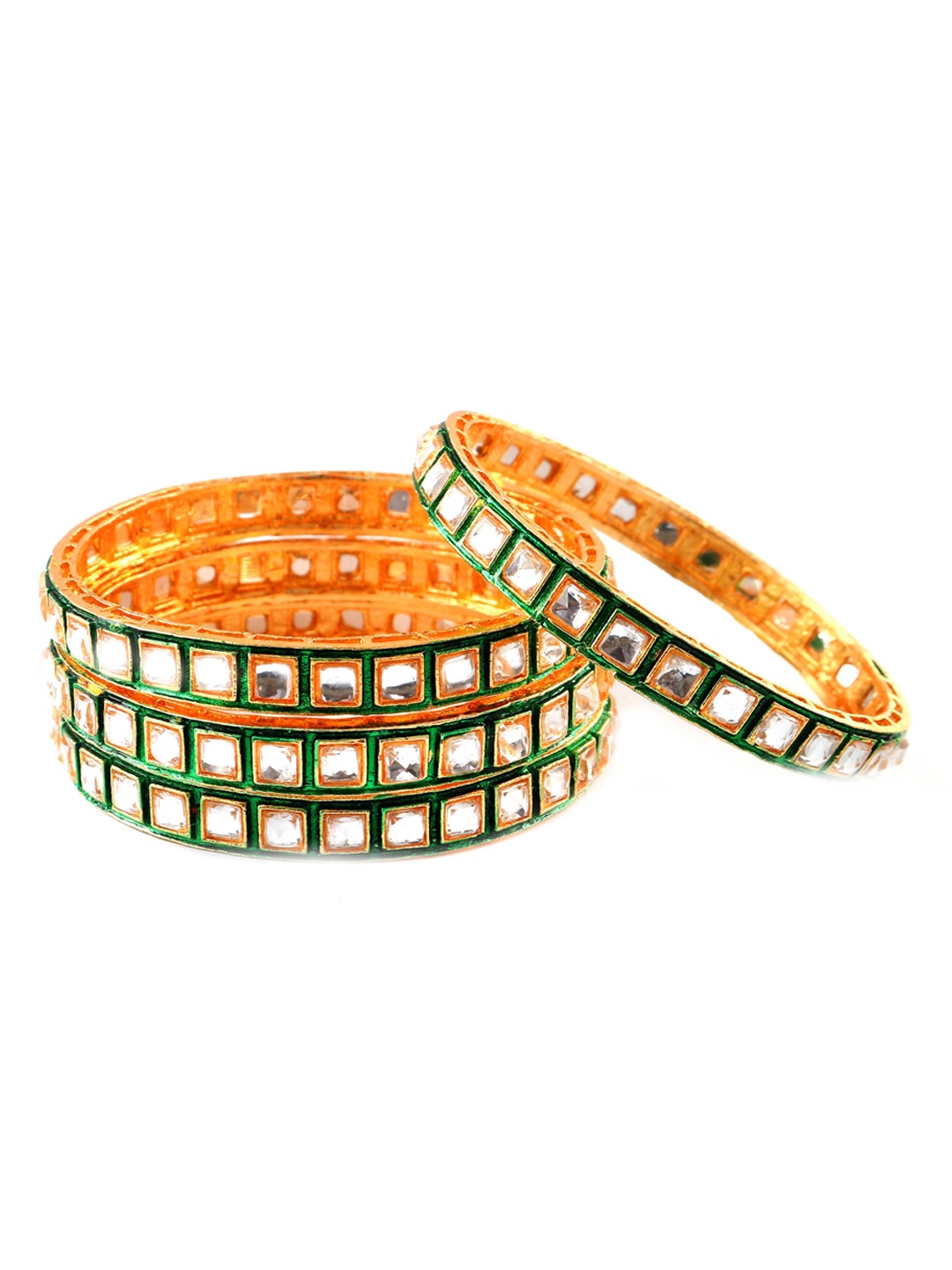 

Jewar Mandi Set 4 Gold-Plated Kundan-Studded Bangles