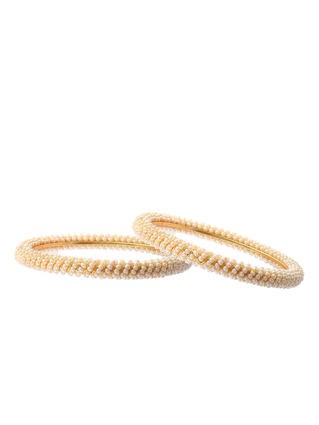 

Jewar Mandi Set Of 2 Gold-Plated Pearls Studded Bangles
