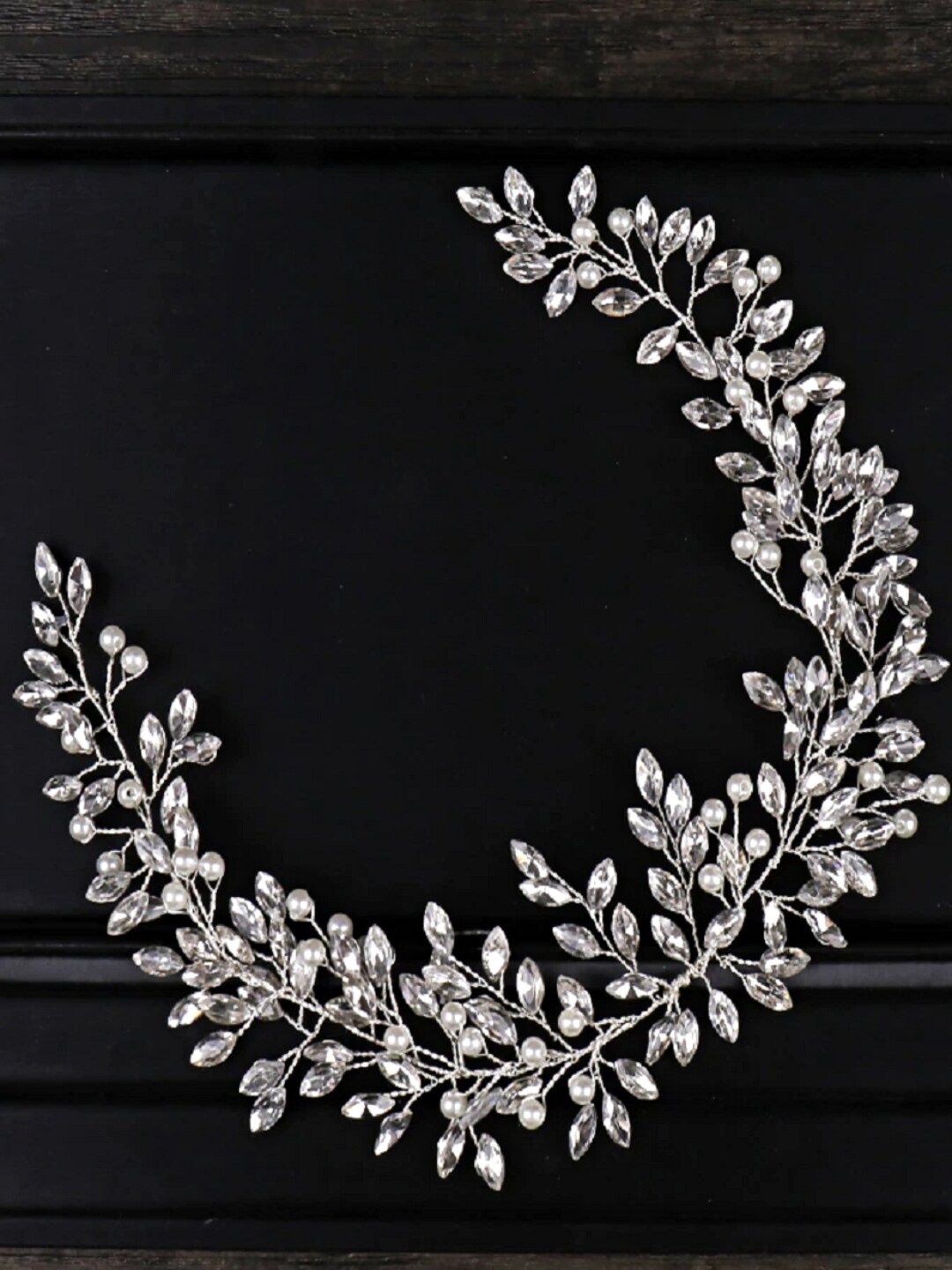 

Proplady Women Silver-Toned Embellished Tiara