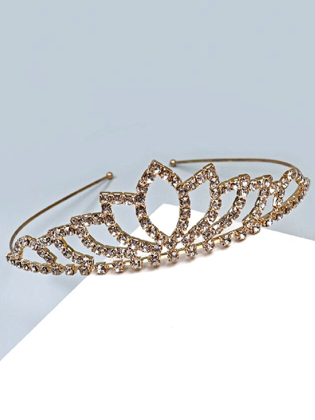

Proplady Women Gold-Toned & White Embellished Tiara