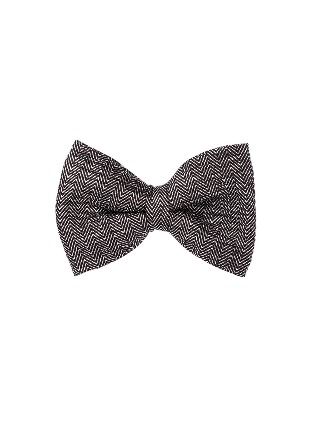 

The Tie Hub Men Striped Herringbone Classic Bow Tie, Grey