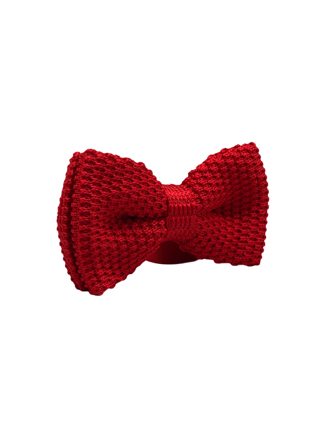 

The Tie Hub Men Woven Design Knitted Bow Tie, Red