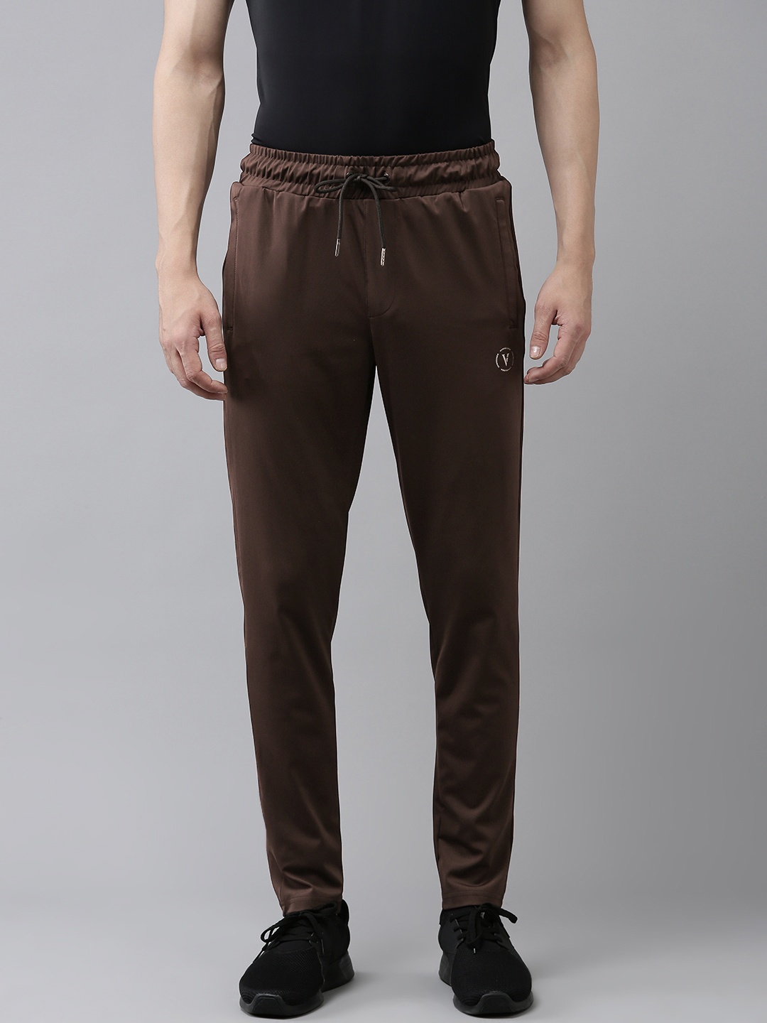 

Van Heusen Flex Men Slim Fit Track Pants, Coffee brown