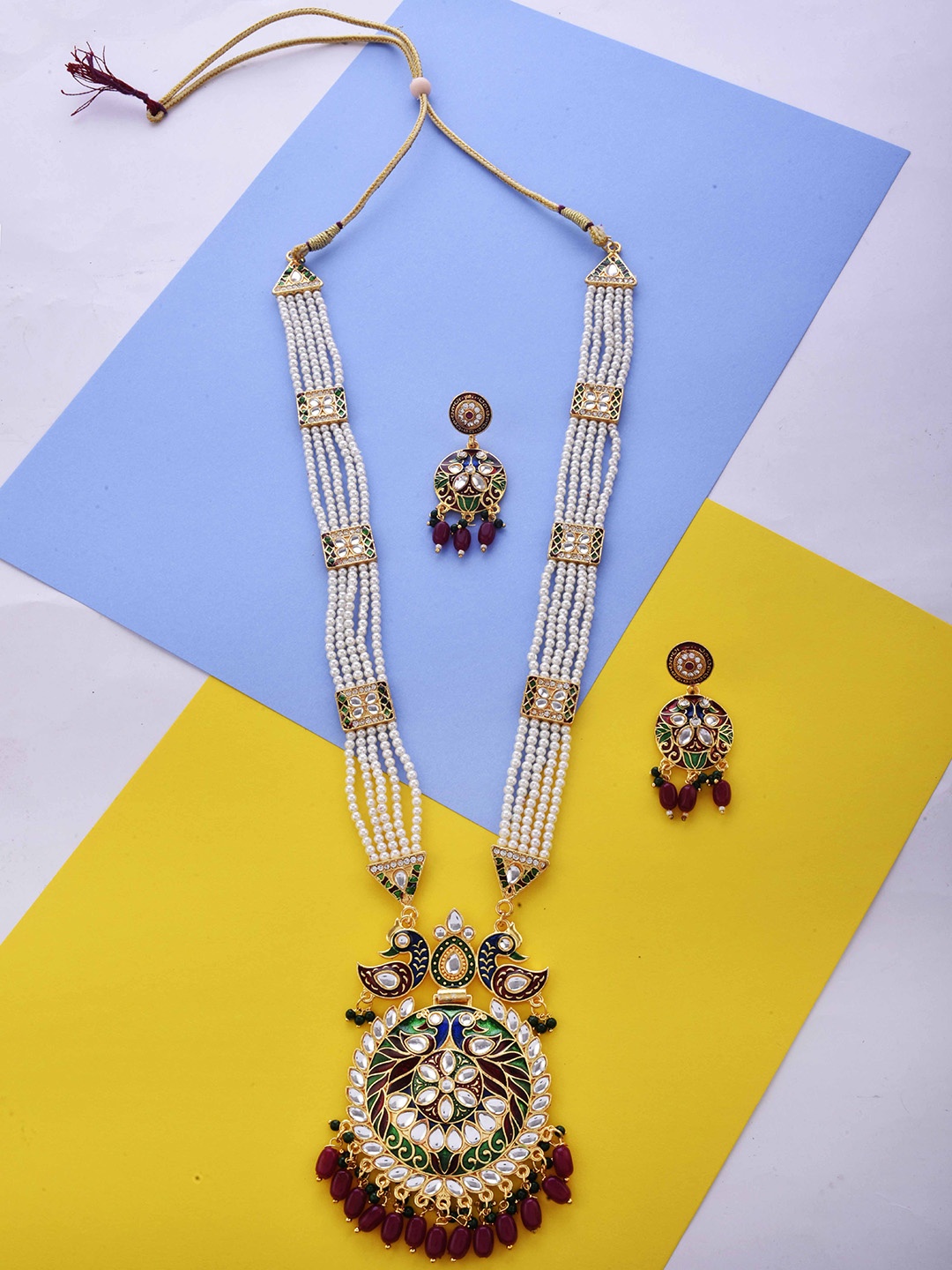 

The Pari Gold-Plated Pearls Studded & Beaded Jewellery Set