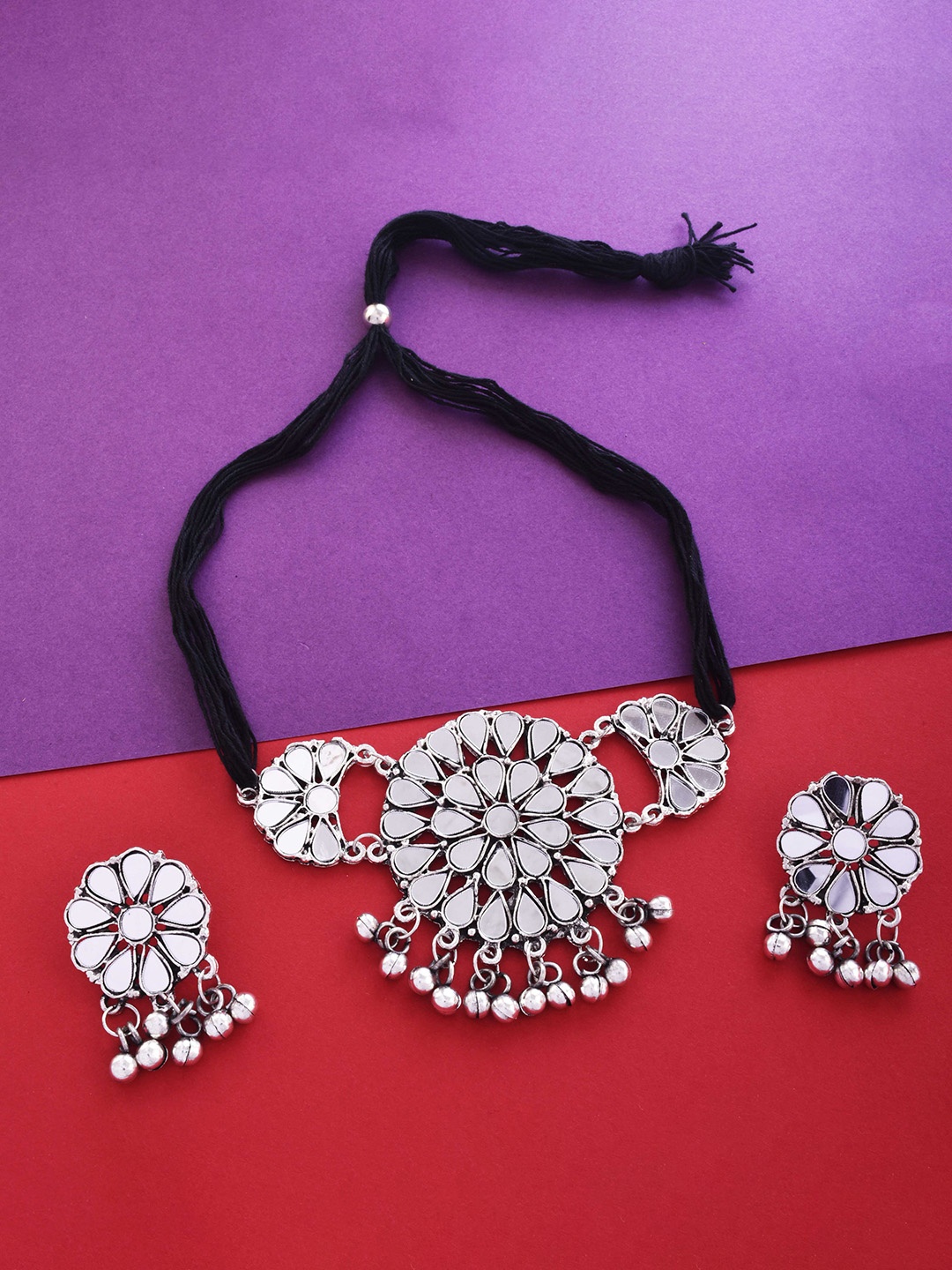 

The Pari Silver-Plated Stone-Studded Jewellery Set