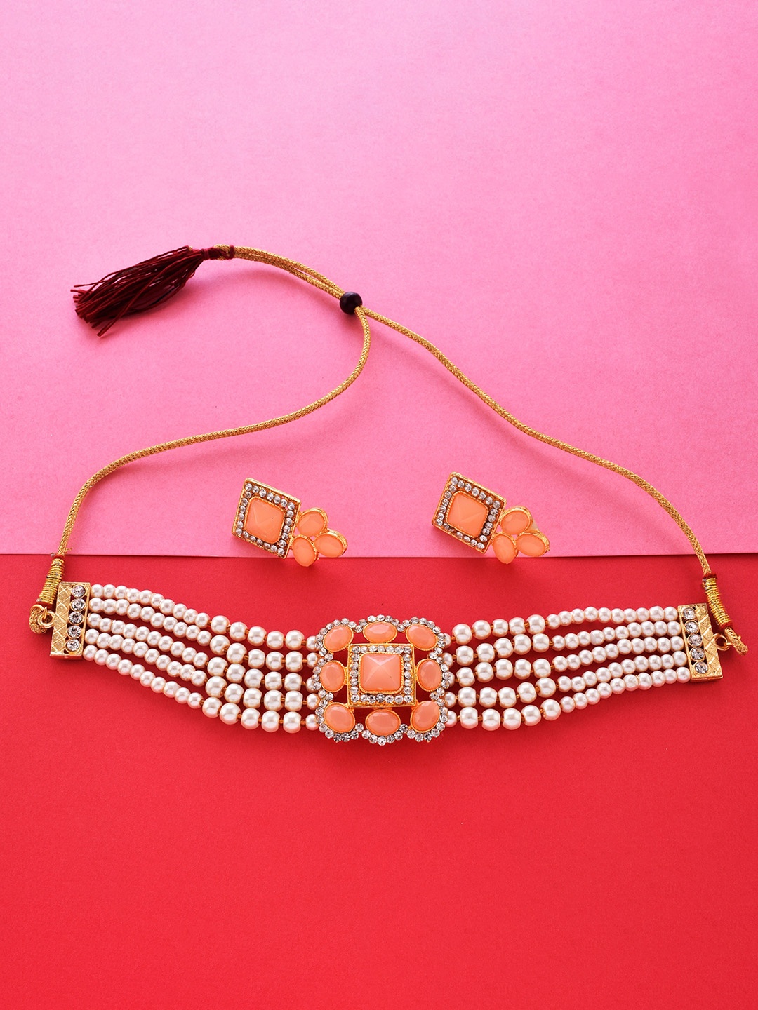 

The Pari Gold-Plated Pearl-Studded Jewellery Set
