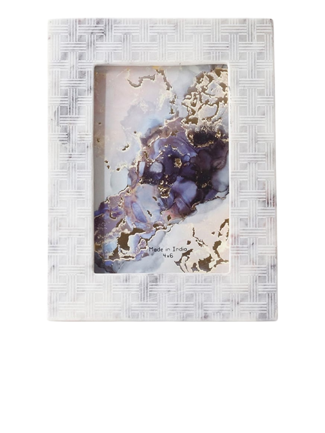 

CASA DECOR White Modernist Glass Photo Frames