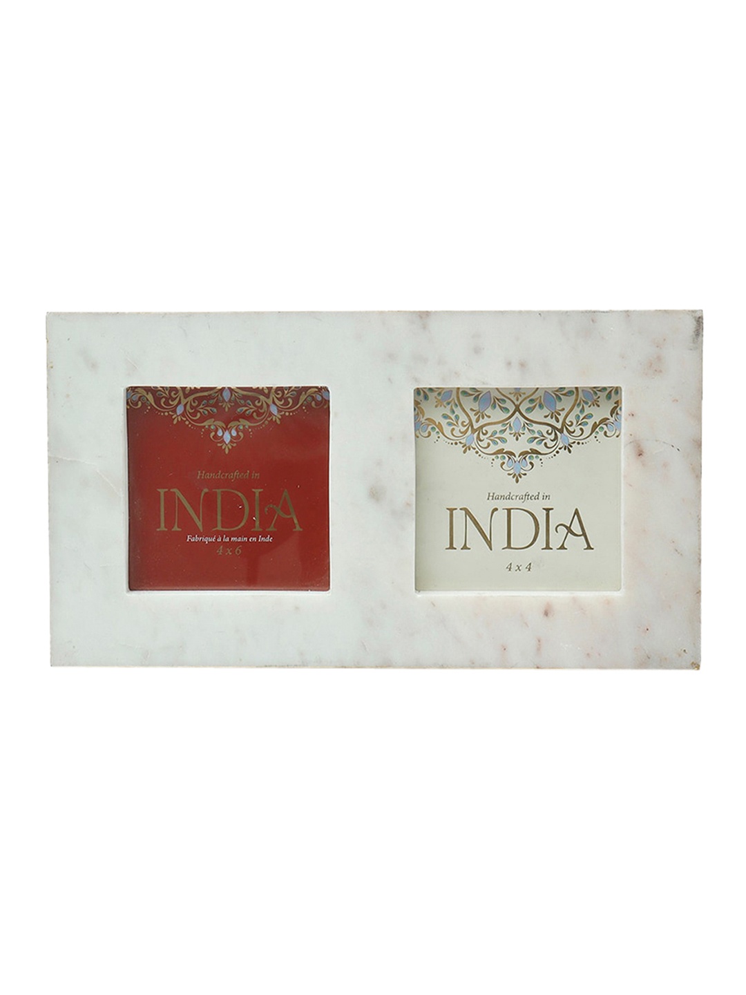 

CASA DECOR Off-White Marble Dual Photo Frame