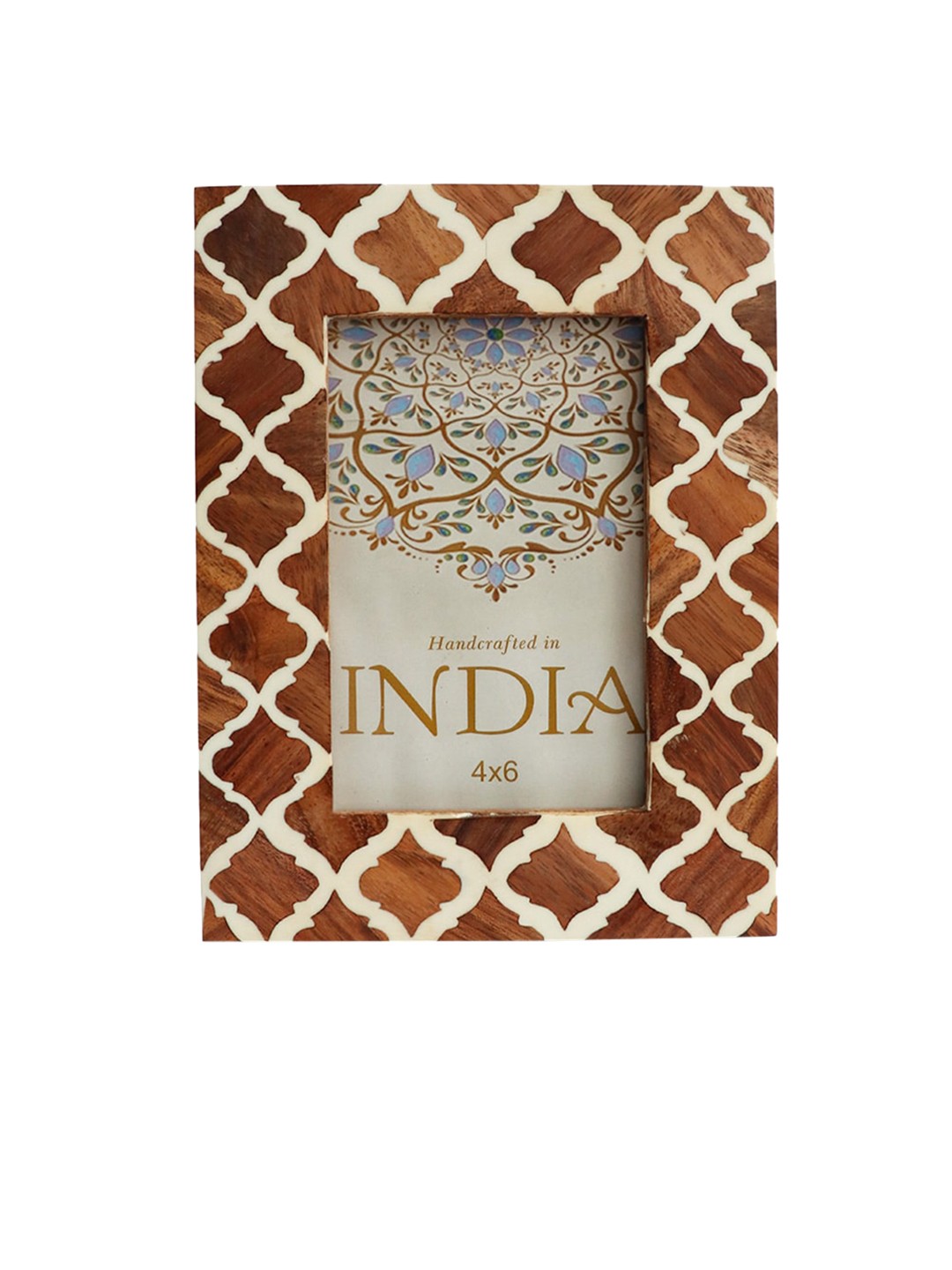

CASA DECOR Brown & White Jaipuria Motif Design Wooden Photo Frames