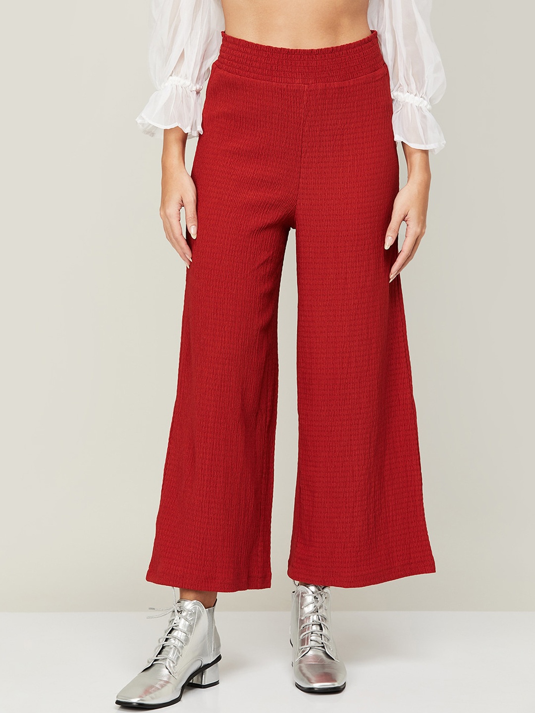 

CODE by Lifestyle Women High-Rise Trousers, Red