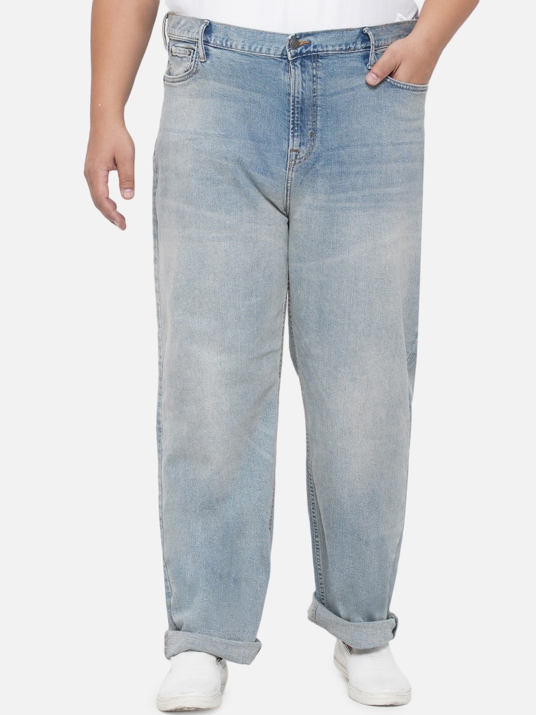 

Santonio Men Cotton Cropped Heavy Fade Stretchable Jeans, Blue