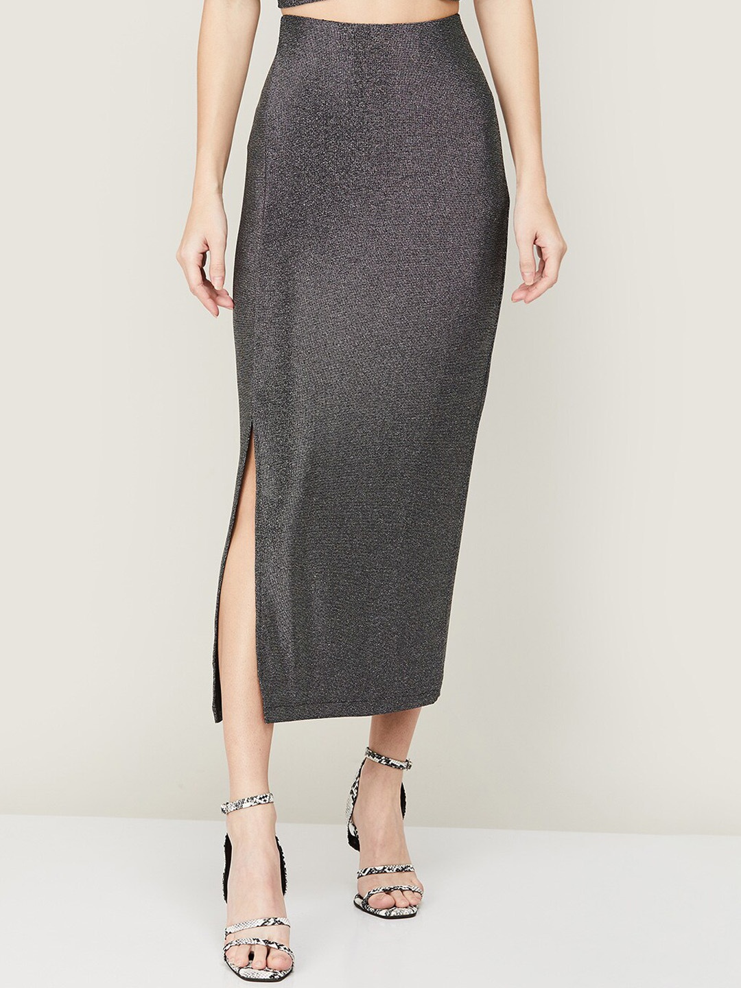 

CODE by Lifestyle Women Pencil Midi Skirt, Silver