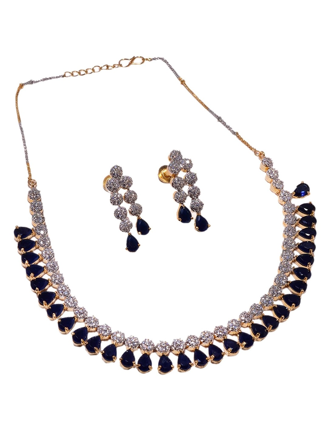 

Jewar Mandi Gold-Plated CZ-Studded Jewellery Set