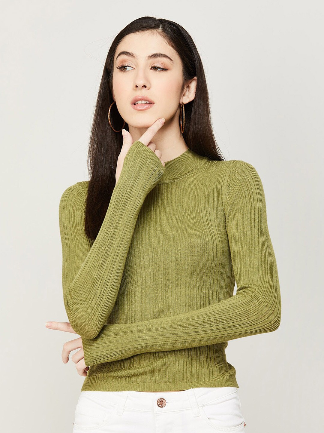 

Ginger by Lifestyle Round Neck Pullover Sweatshirt, Olive