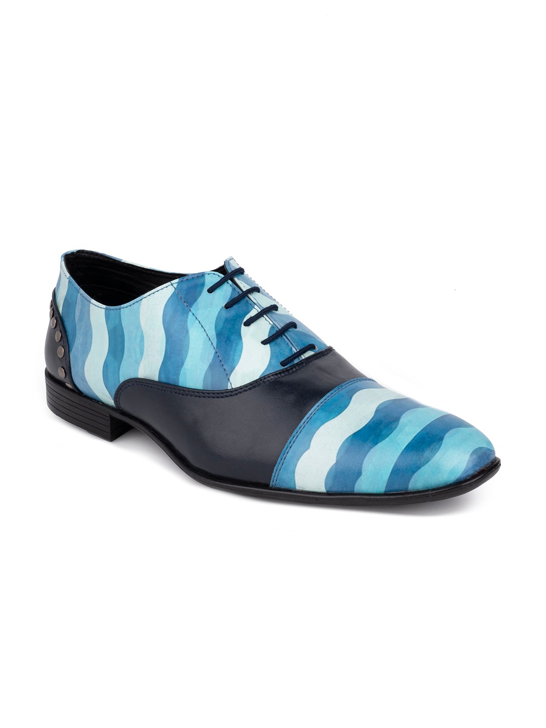 

KLEAT Men Printed Oxfords, Blue