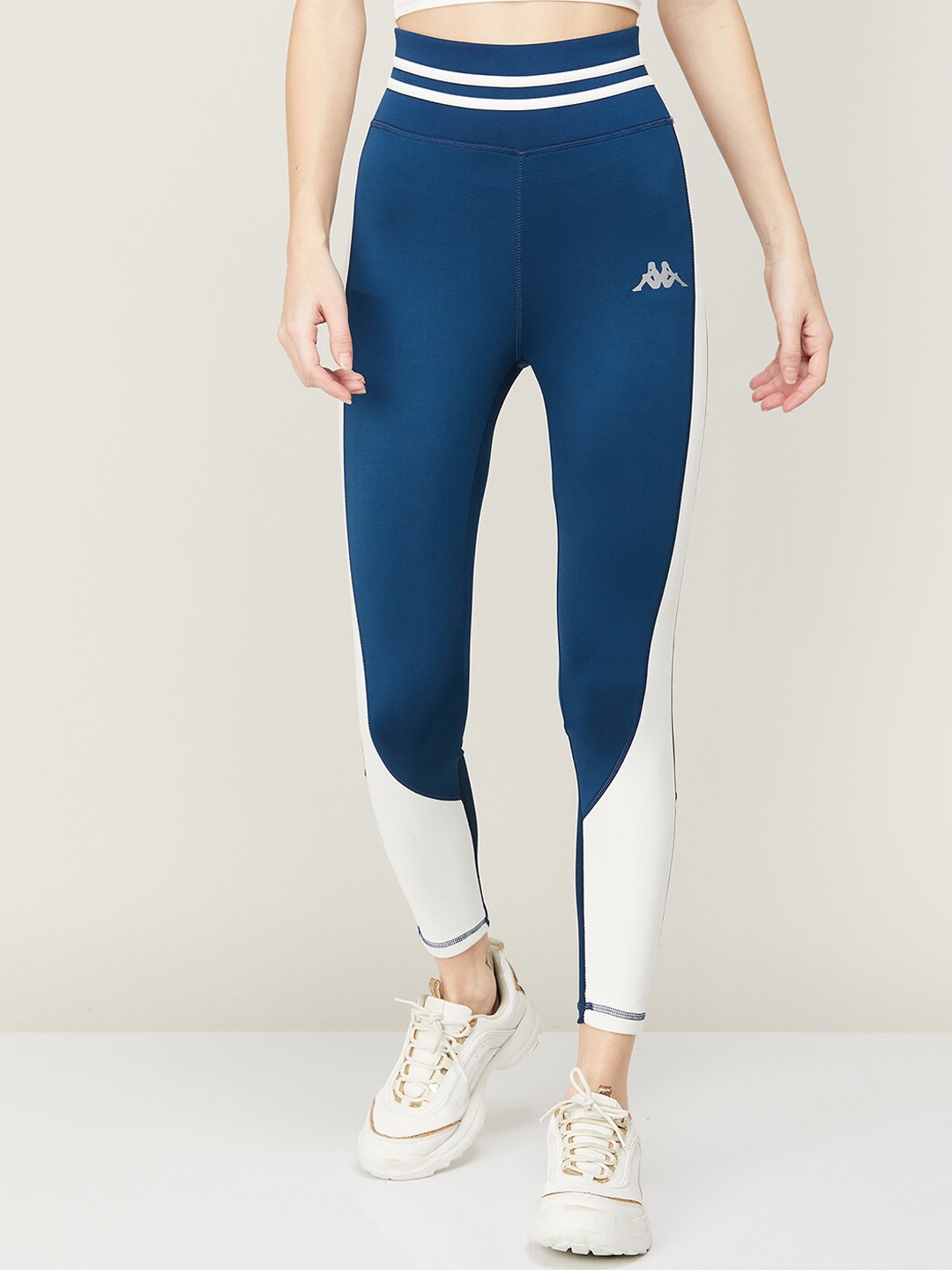 

Kappa Women Colourblocked Cotton Gym Tights, Blue