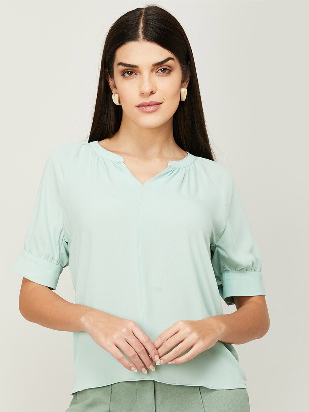

CODE by Lifestyle Puff Sleeves Top, Blue